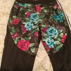 Black floral pants